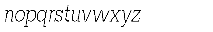 Mirk Slab Light Condensed Italic Font LOWERCASE