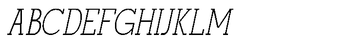 Mirk Slab Light Condensed Slanted Font UPPERCASE