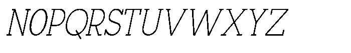 Mirk Slab Light Condensed Slanted Font UPPERCASE