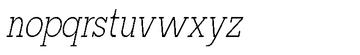 Mirk Slab Light Condensed Slanted Font LOWERCASE