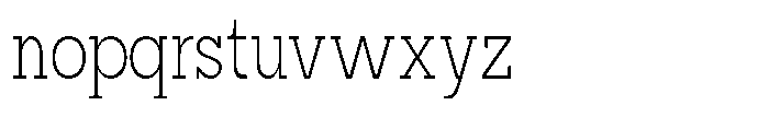 Mirk Slab Light Condensed Font LOWERCASE