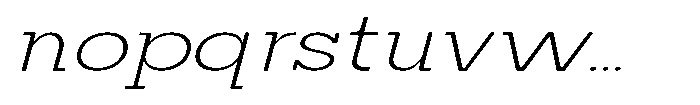 Mirk Slab Light Expanded Italic Font LOWERCASE