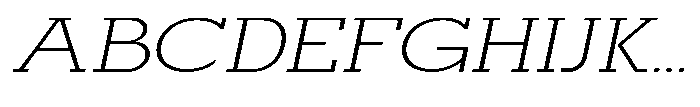 Mirk Slab Light Expanded Slanted Font UPPERCASE