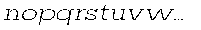 Mirk Slab Light Expanded Slanted Font LOWERCASE