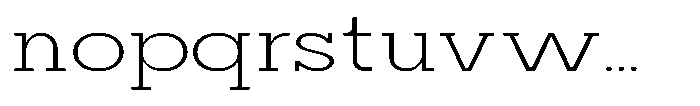 Mirk Slab Light Expanded Font LOWERCASE