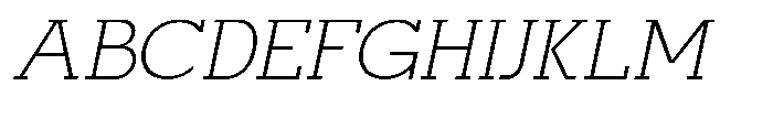 Mirk Slab Light Slanted Font UPPERCASE
