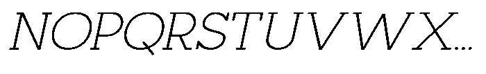 Mirk Slab Light Slanted Font UPPERCASE