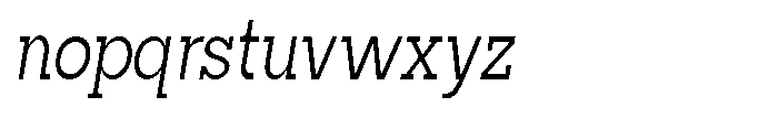 Mirk Slab Medium Condensed Italic Font LOWERCASE