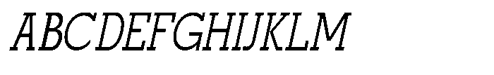 Mirk Slab Medium Condensed Slanted Font UPPERCASE