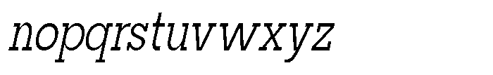 Mirk Slab Medium Condensed Slanted Font LOWERCASE