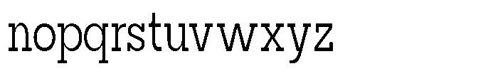Mirk Slab Medium Condensed Font LOWERCASE
