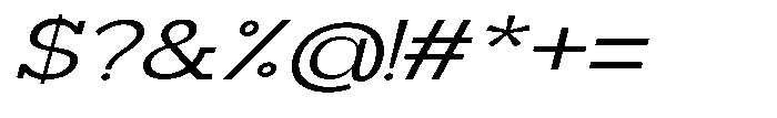 Mirk Slab Medium Expanded Italic Font OTHER CHARS