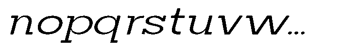 Mirk Slab Medium Expanded Italic Font LOWERCASE