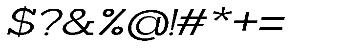 Mirk Slab Medium Expanded Slanted Font OTHER CHARS