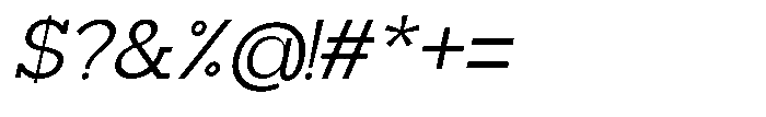 Mirk Slab Medium Italic Font OTHER CHARS