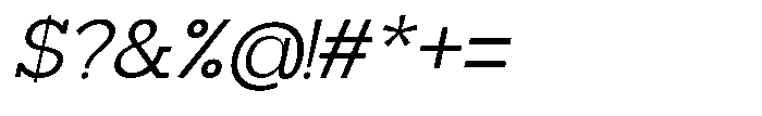 Mirk Slab Medium Slanted Font OTHER CHARS