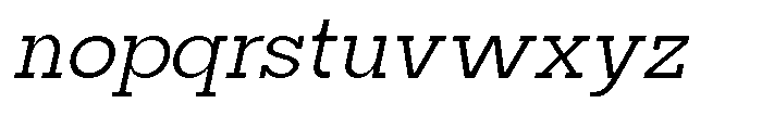 Mirk Slab Medium Slanted Font LOWERCASE