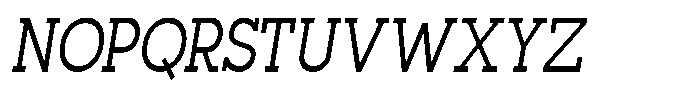 Mirk Slab Semi Bold Condensed Italic Font UPPERCASE