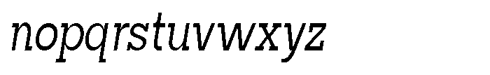 Mirk Slab Semi Bold Condensed Italic Font LOWERCASE
