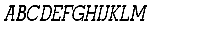 Mirk Slab Semi Bold Condensed Slanted Font UPPERCASE