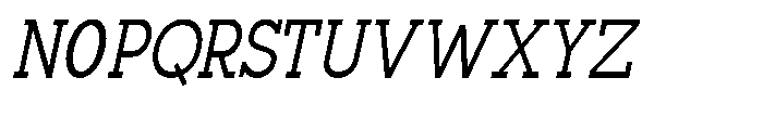Mirk Slab Semi Bold Condensed Slanted Font UPPERCASE