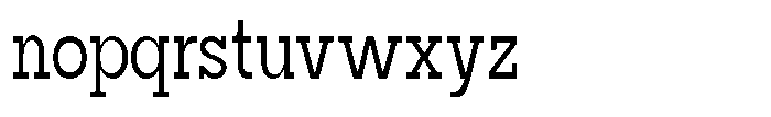 Mirk Slab Semi Bold Condensed Font LOWERCASE