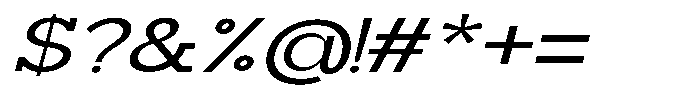 Mirk Slab Semi Bold Expanded Italic Font OTHER CHARS
