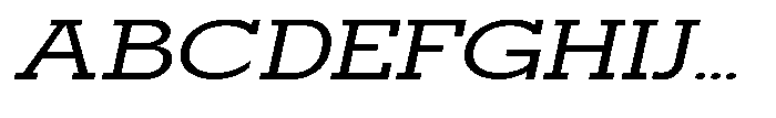 Mirk Slab Semi Bold Expanded Slanted Font UPPERCASE