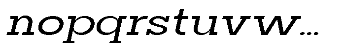 Mirk Slab Semi Bold Expanded Slanted Font LOWERCASE