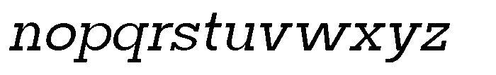 Mirk Slab Semi Bold Slanted Font LOWERCASE
