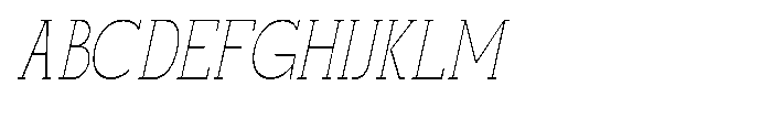 Mirk Slab Thin Condensed Slanted Font UPPERCASE