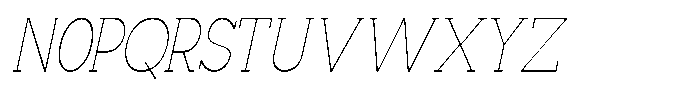 Mirk Slab Thin Condensed Slanted Font UPPERCASE