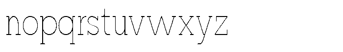 Mirk Slab Thin Condensed Font LOWERCASE