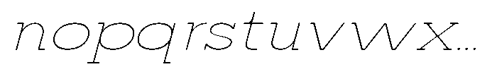 Mirk Slab Thin Expanded Italic Font LOWERCASE