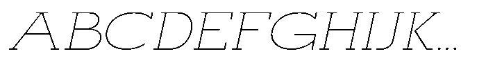 Mirk Slab Thin Expanded Slanted Font UPPERCASE