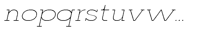 Mirk Slab Thin Expanded Slanted Font LOWERCASE