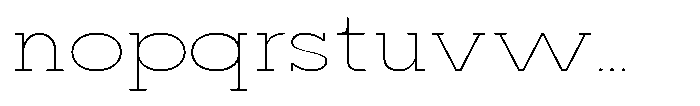 Mirk Slab Thin Expanded Font LOWERCASE