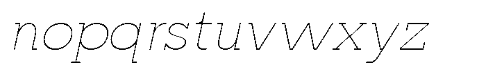 Mirk Slab Thin Italic Font LOWERCASE