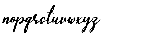 Misanga Script Bold Font LOWERCASE