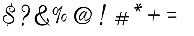 Mistella Script Font OTHER CHARS