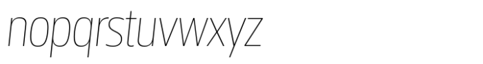 Miura Narrow Extra Light Italic Font LOWERCASE