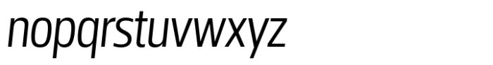 Miura Narrow Regular Italic Font LOWERCASE