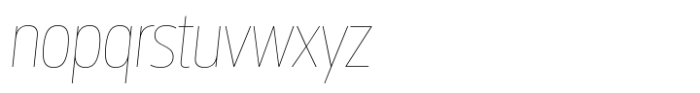 Miura Narrow Thin Italic Font LOWERCASE