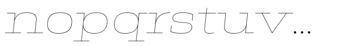 Miura Slab Extended Thin Italic Font LOWERCASE