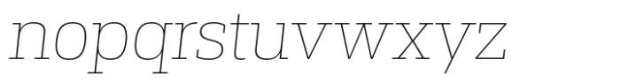 Miura Slab Extra Light Italic Font LOWERCASE