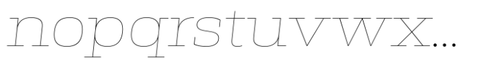 Miura Slab Wide Thin Italic Font LOWERCASE