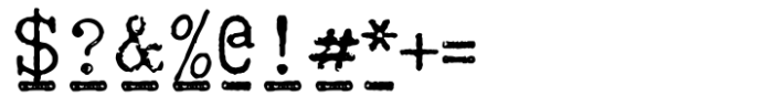 Mixed-Up Typewriter Underlined Font OTHER CHARS
