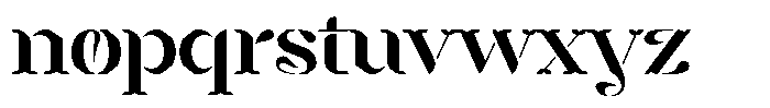 Mixera Stencil E Medium Expanded Font LOWERCASE