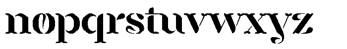 Mixera Stencil E Semi Bold Expanded Font LOWERCASE