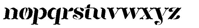 Mixera Stencil E Sl Bold Expanded Font LOWERCASE